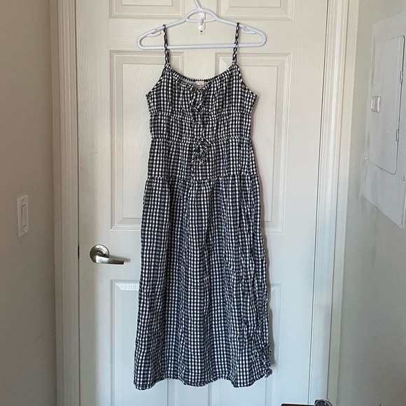 Sim & Sam Dresses & Skirts - Black & White Cotton Gingham Midi Sundress